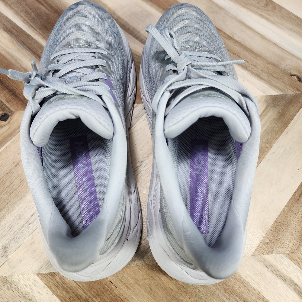 Hoka Arahi 6 Harbor Mist Silver Purple Women's Running Shoes Size 6 1123195-HMSL - Picture 10 of 13
